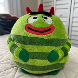 TY Yo Gabba Gabba Beanie BALLZ Ball BROBEE Green Figure Plush Doll 8"